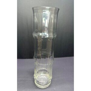 Vintage Bamboo Shaped Bud Vase Clear Glass Home Decorative 12.5" Tall
